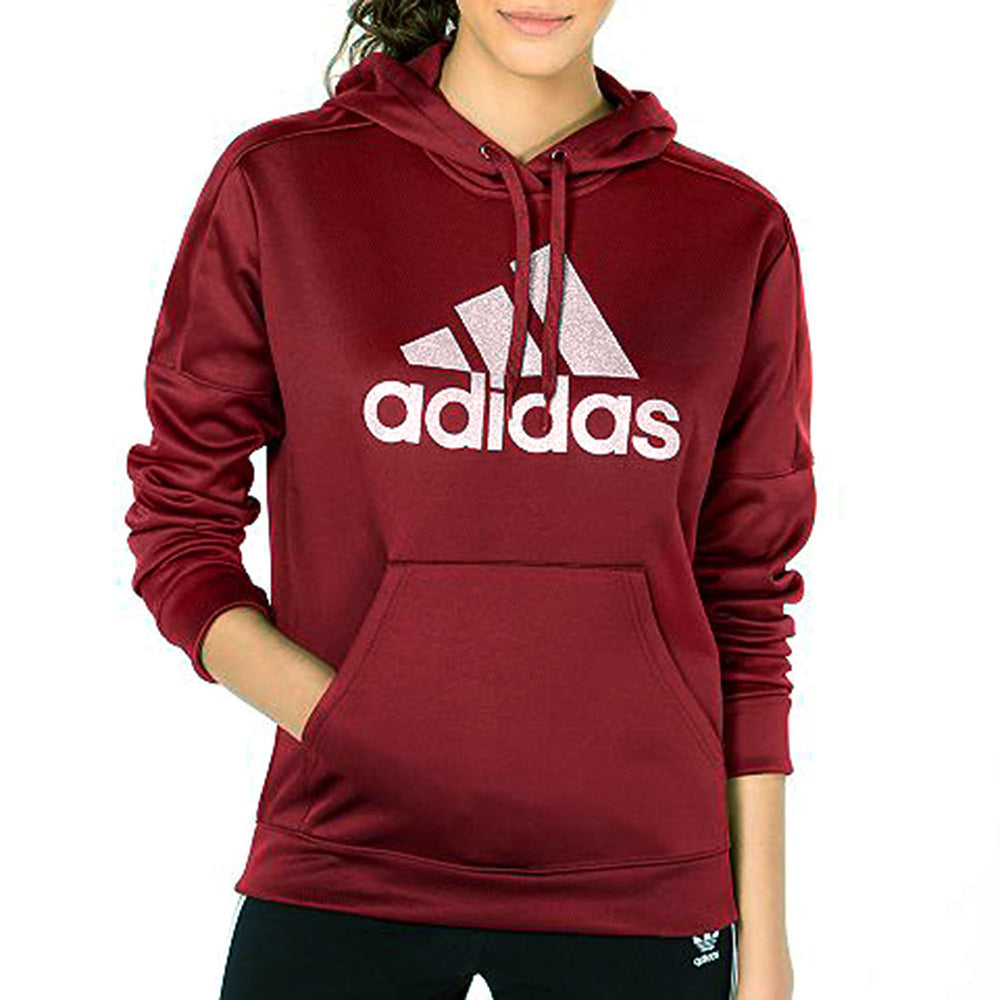 Adidas Women's Originals Shine Logo Hoodie Noble Maroon