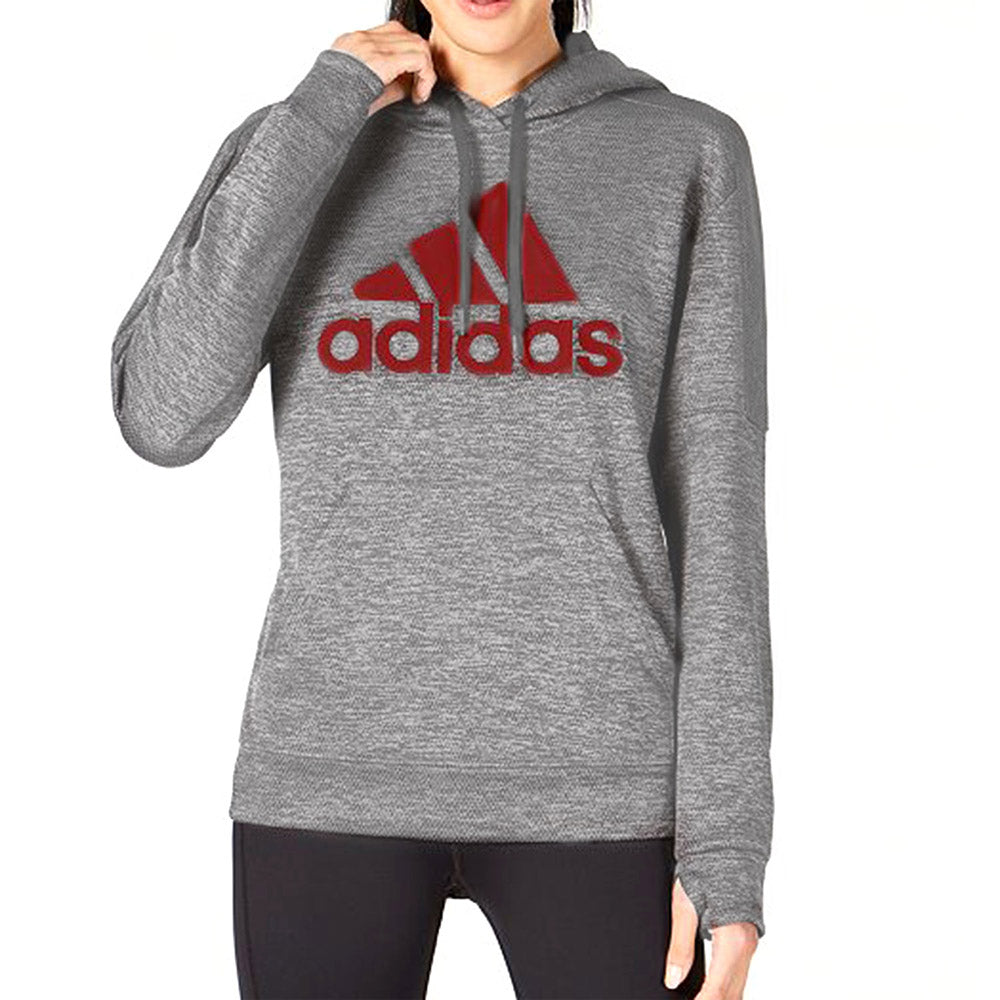 Adidas Women's Originals Shine Logo Hoodie Light Grey
