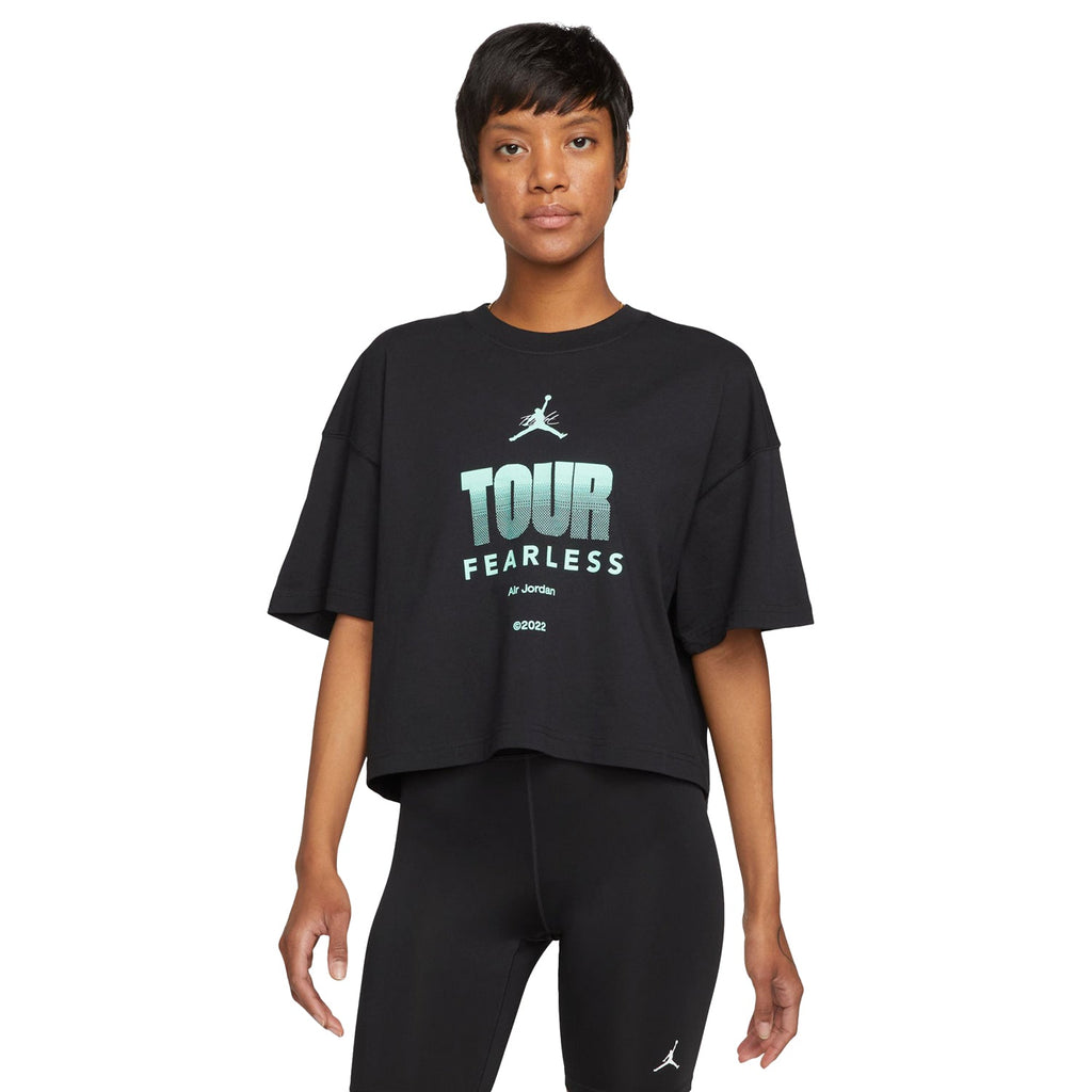 Air Jordan Fearless Tour Boxy Women's Cropped T-Shirt Black-Green
