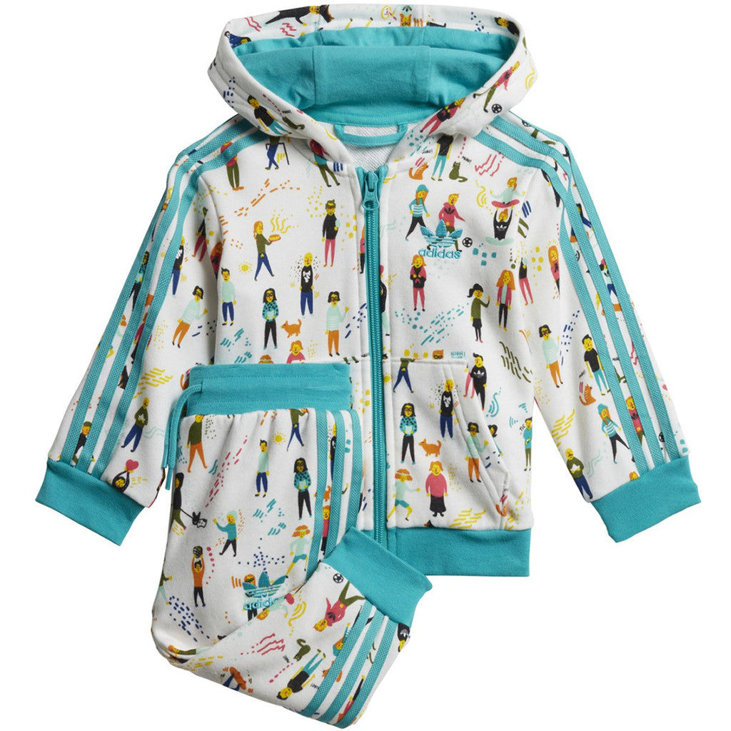 Adidas Infants & Toddler Originals Hoodie Set Multicolor-Hi-Res Aqua