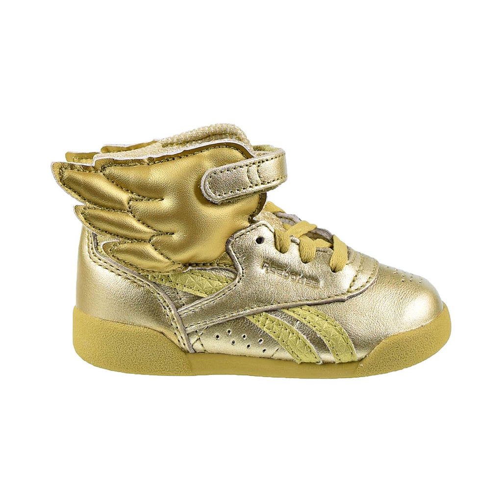 Reebok Freestyle Hi Toddlers Shoes Gold Metallic-Excellent Red