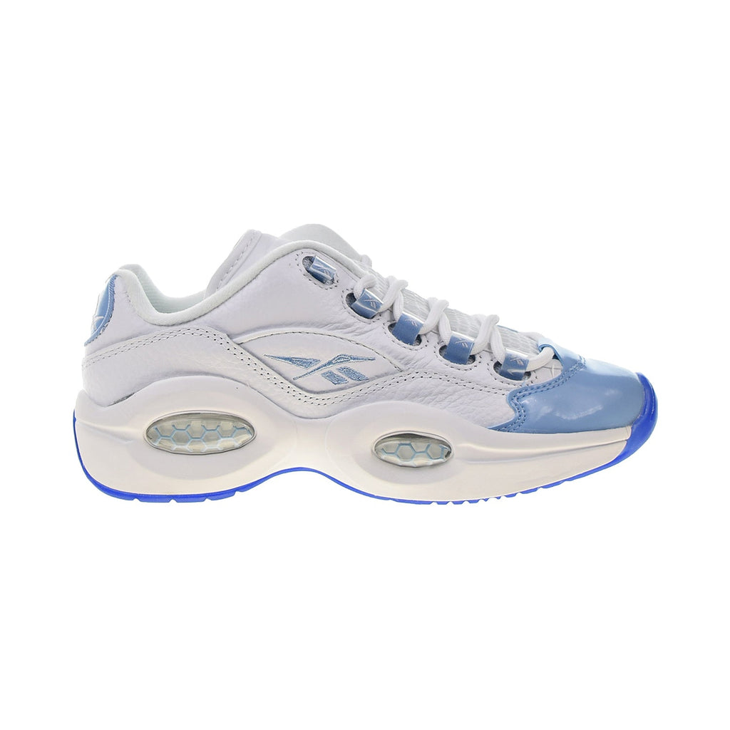 Reebok Question Low "Fluid Blue" Patent Big Kids' Shoes White-Blue-Ice