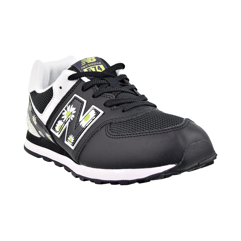 New balance 574 black and white leather online
