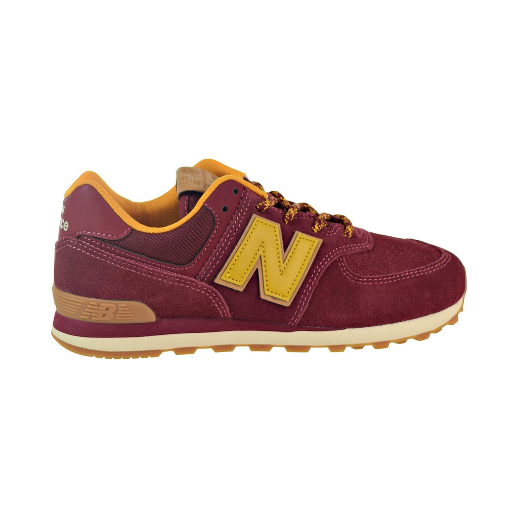 New Balance 574 Suede Big Kids' Shoes Mercury Red/Gold Rush