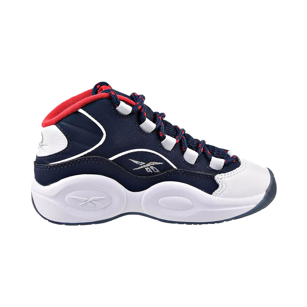 Reebok Question Mid Little Kids' Shoes White-Navy-Red