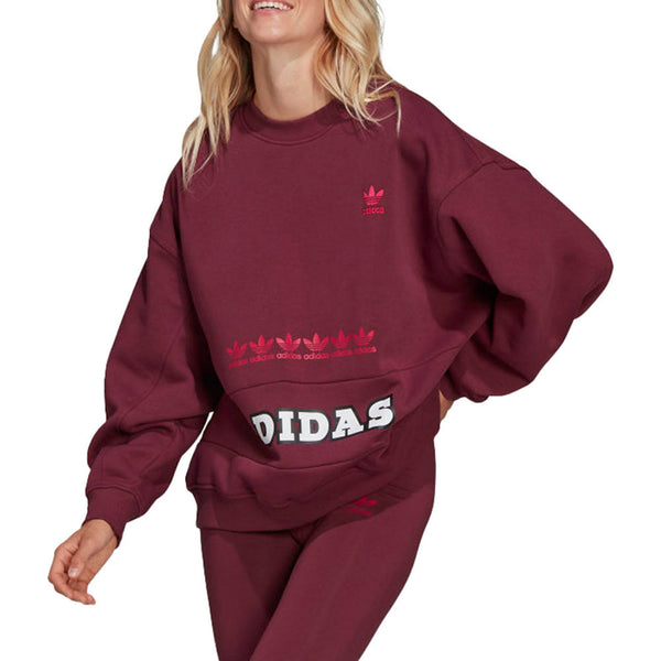 Aididas Logo Play Women's Sweatshirt Victory Crimson