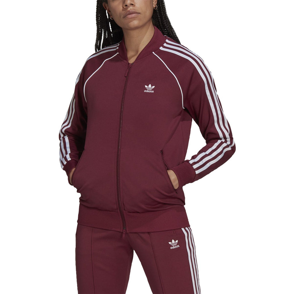 Adidas Primeblue SST Women's Track Jacket Burgundy – Sports Plaza NY