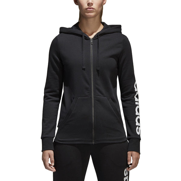 Adidas Essential Linear Full Zip Logo Women's Hoodie Black