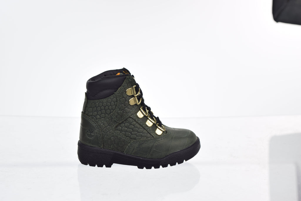 Timberland 6' Leather Field Boot Little Kid's Shoes Green