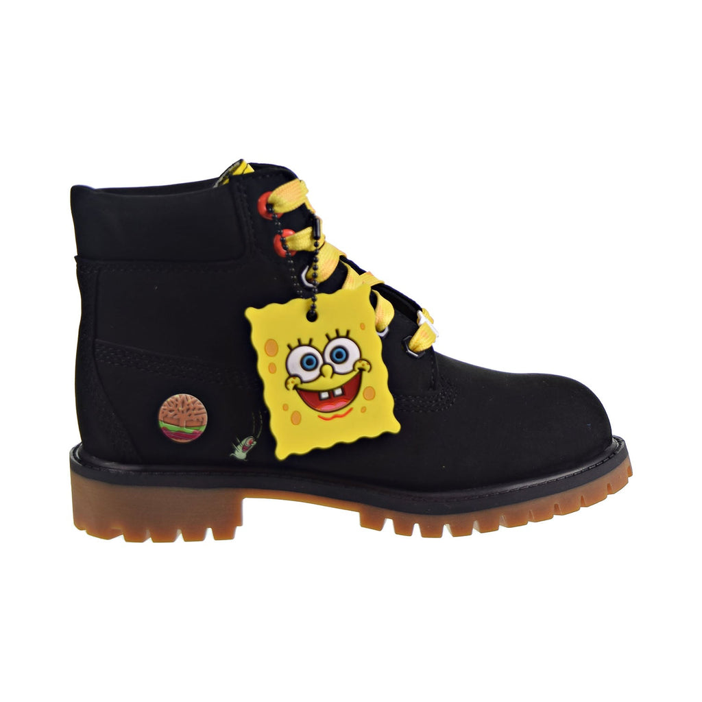Timberland X SpongeBob 6" Inch Premium WP Boots Little Kids' Black Nubuck